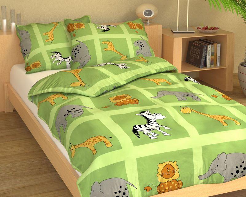 Povlečení MŠ 40x60/90x135 - NK 473 ZOO na světle zelené-posledních 9ks
