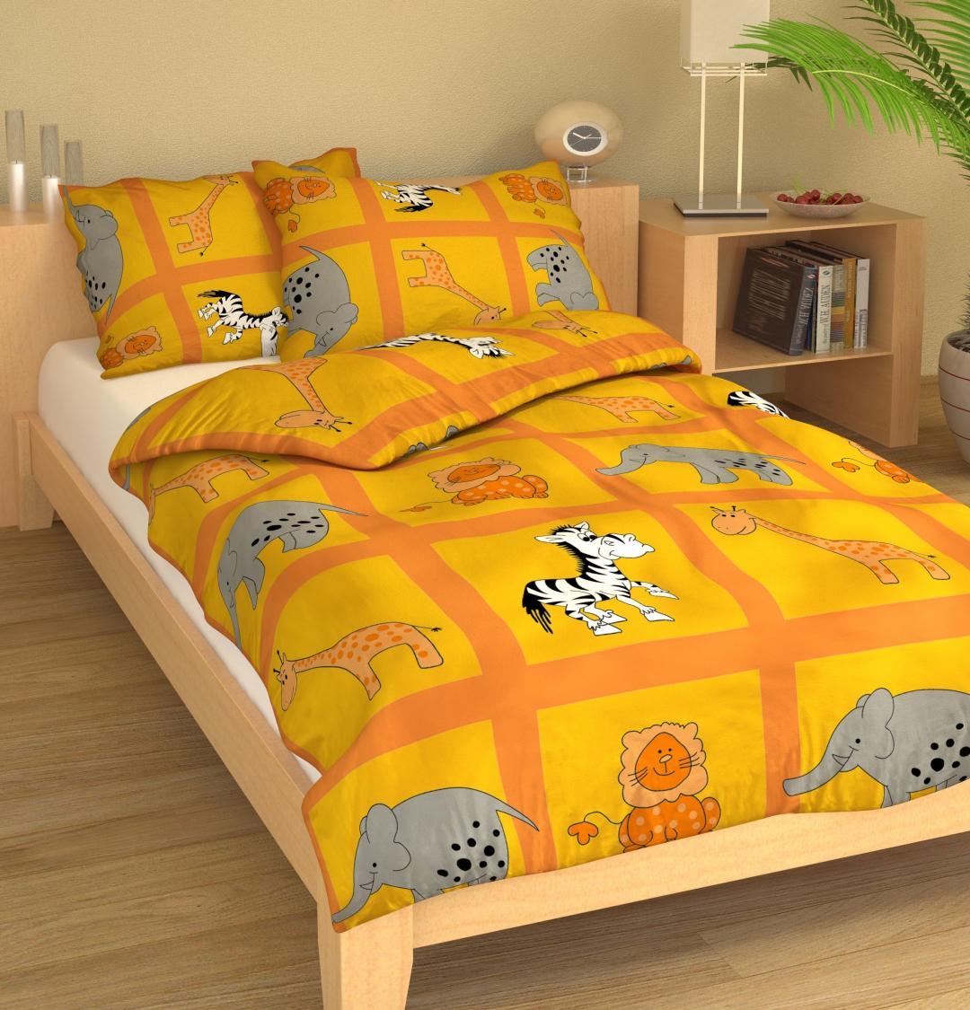 Povlečení MŠ 40x60/90x135 - NK 547 ZOO na oranžové - posledních 9ks