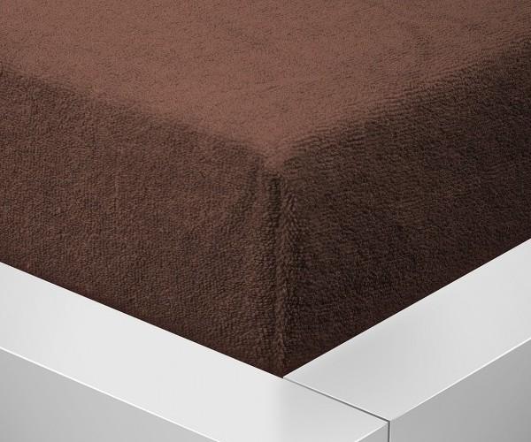Prostěradlo Froté rozměr 90 x 200cm, tmavě hnědá 705