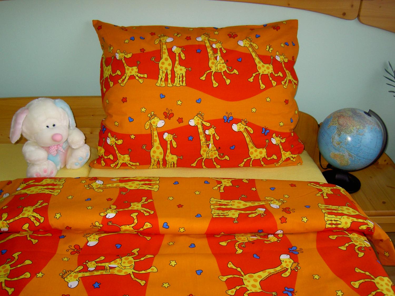 Povlečení MŠ 40x60/90x135 - NK 171 Žirafa červená - posledních 6ks