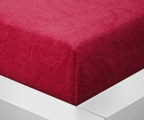 Prostěradlo Froté rozměr 90 x 200cm, tmavě červené 300