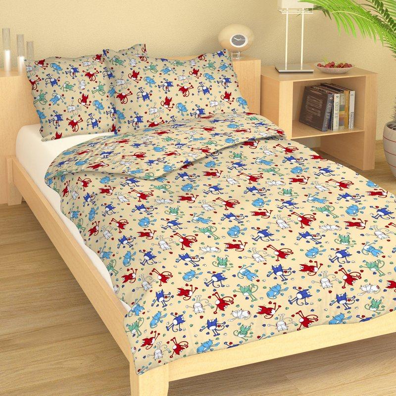 Dětské povlečení MŠ 40x60/90x135 - bavlna NB 532 Kocouři na béžové