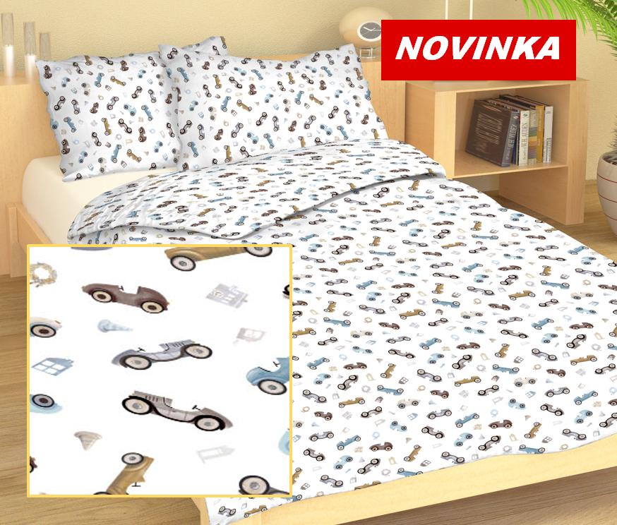 Dětské povlečení MŠ 40x60/90x135 - bavlna NB 703 Autíčka