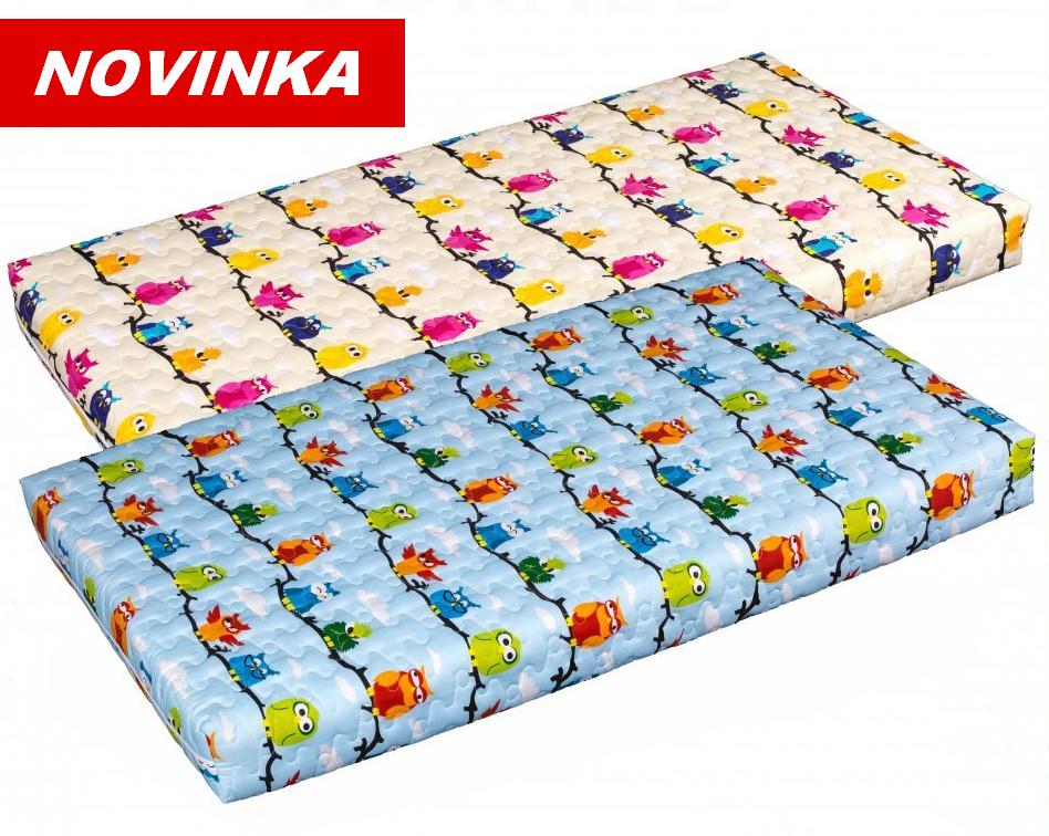 Dětská pěnová matrace PROSEN - Sovičky krémové MŠ 120x60/5cm