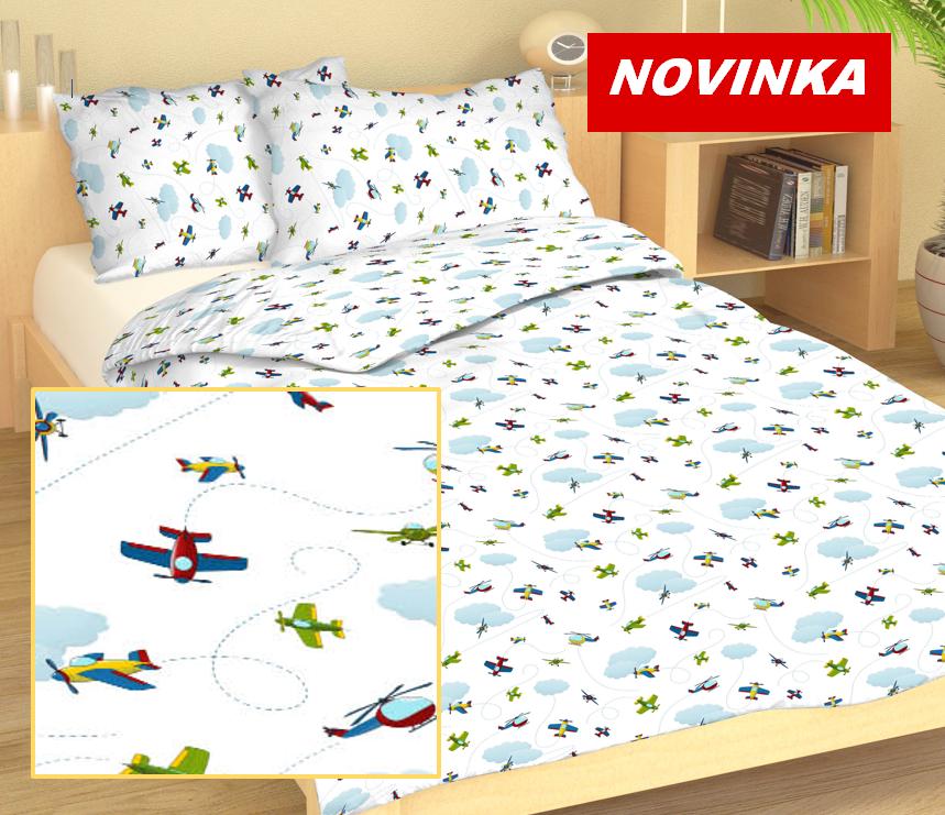 Dětské povlečení MŠ 40x60/90x135 - bavlna NB 704 Letadélka