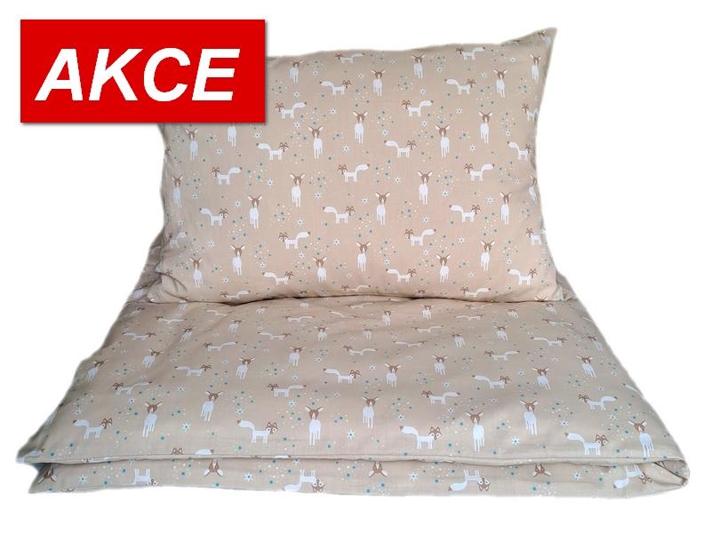 Dětské povlečení MŠ 40x60/90x135 - bavlna NB 725 Lištičky na béžové